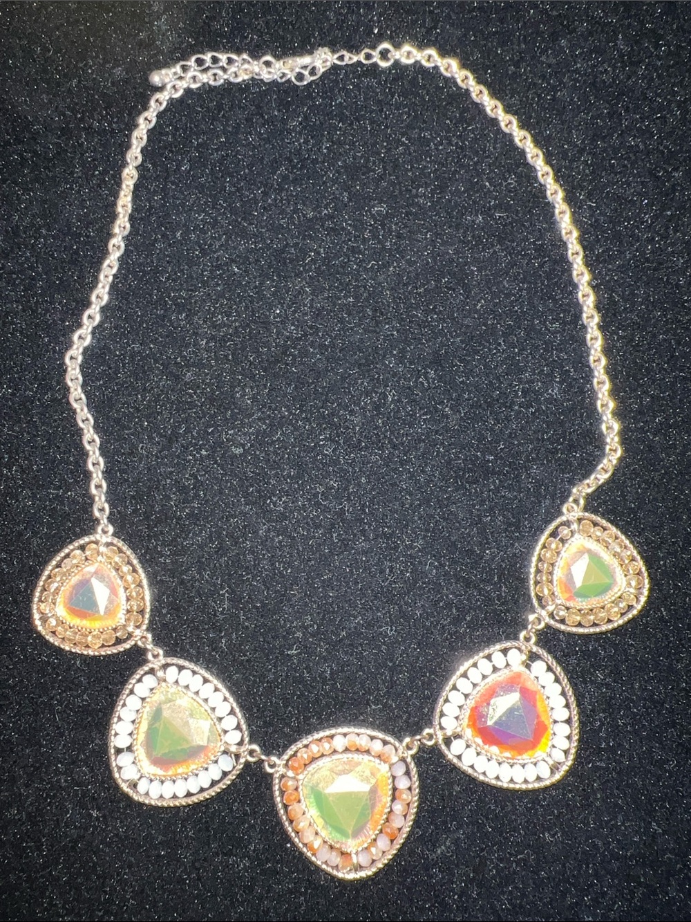 Gold-Tone Crystal Triangle Statement Necklace - Women Jewelry